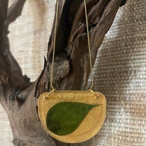 Unique Gold Leaf Pendant Necklace
